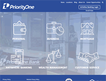 Tablet Screenshot of priorityonebank.com